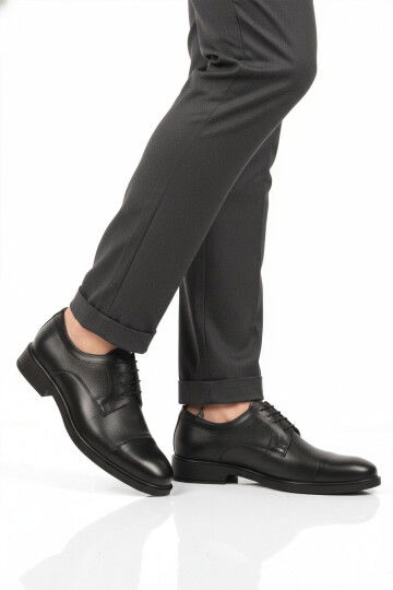 Siyah Hakiki Deri Erkek Casual Ayakkabı 821 M