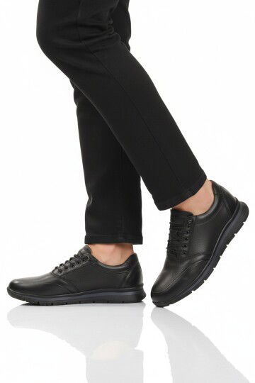 Siyah Hakiki Deri Anatomik Jel Taban Erkek Casual Ayakkabı 901 M