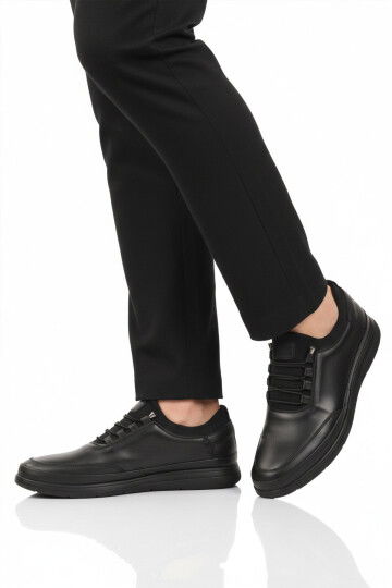 Premium Siyah Hakiki Deri Anatomik Erkek Casual Ayakkabı 703 M