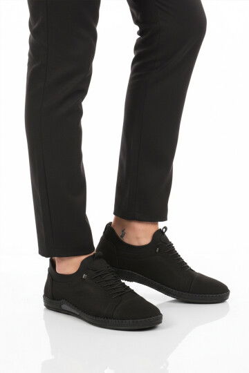 Siyah Nubuk Hakiki Deri Jel Taban Anatomik Erkek Casual Ayakkabı 419 M