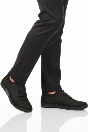 Siyah Nubuk Hakiki Deri Jel Taban Anatomik Erkek Casual Ayakkabı 418 M