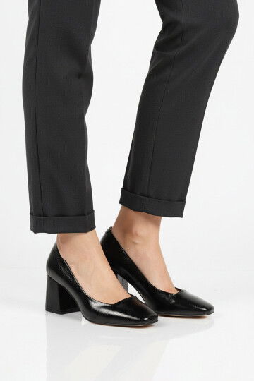 Siyah Kadın Kalın Topuklu Ayakkabı 593055 Z