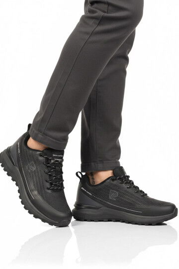 Siyah Hafızalı Taban Bağcıklı Kaymaz Taban Erkek Spor Ayakkabı PCI-11076 M