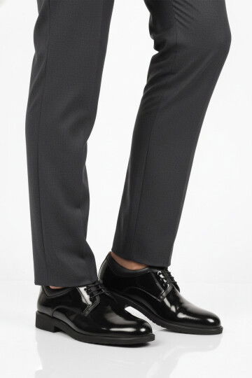 Siyah Rugan Hakiki Deri Erkek Casual Ayakkabı 023 M