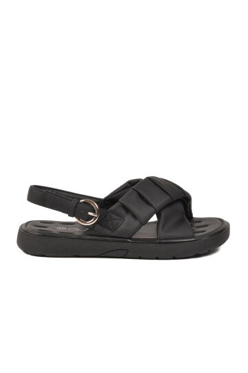 Siyah Bantlı Hafif Yumuşak Tabanlı Kadın Sandalet 26Y461 G