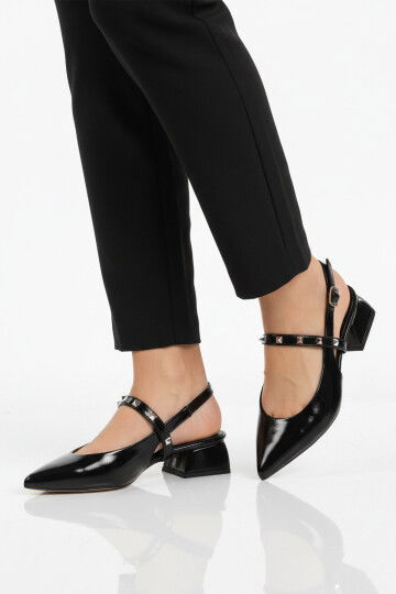 Siyah Dar Kalıp Özel Gün ve Davet Kadın Abiye Ayakkabı 323102 Z