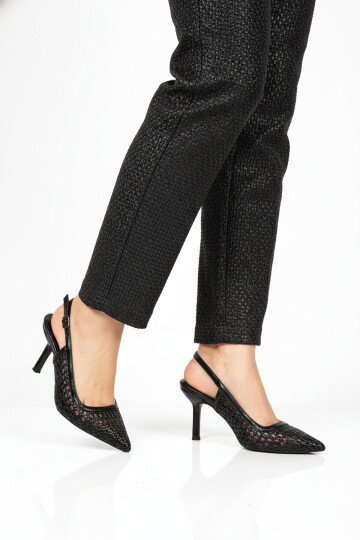 Siyah Kadın İnce Topuklu Abiye Ayakkabı 658248 Z