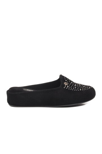 Siyah Hafif Önü Kapalı Tekstil Kadın Ev Terliği PC-55369 Z