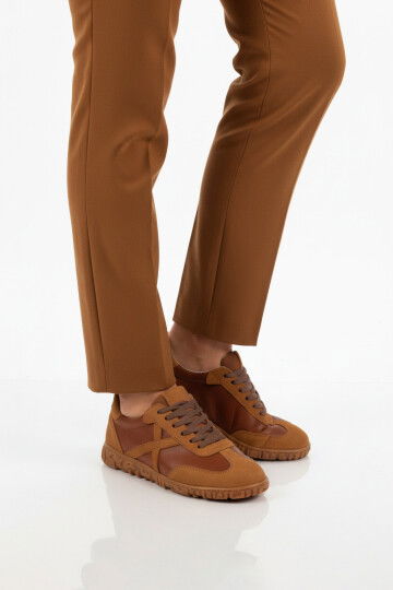 Taba Hakiki Deri Anatomik Kadın Casual Ayakkabı F-003 Z