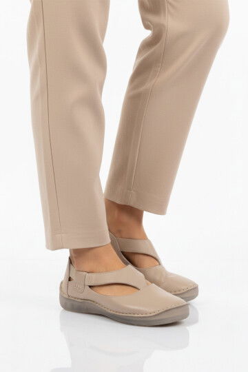 Premium Vizon Hakiki Deri Anatomik Kadın Casual Ayakkabı 44284 Z