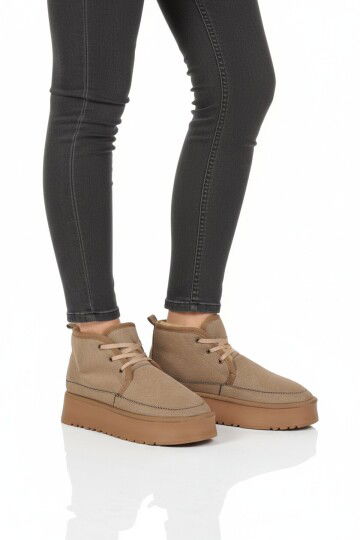 Vizon İçi Kürklü Bağcıklı Kadın Bot U-15 Z