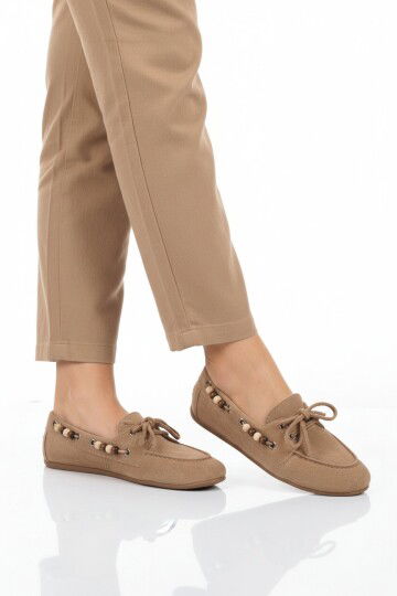 Vizon Süet Hafif Esnek Kadın Babet Ayakkabı 572489 Z