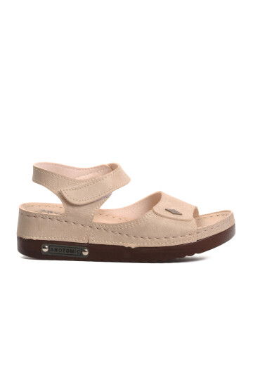 Beige Womens High-Sole Sandals 07-109 RR Z