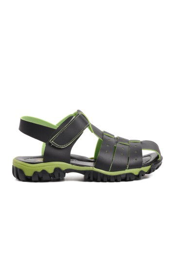 Black Orthopedic Boys Sandals 3100 F