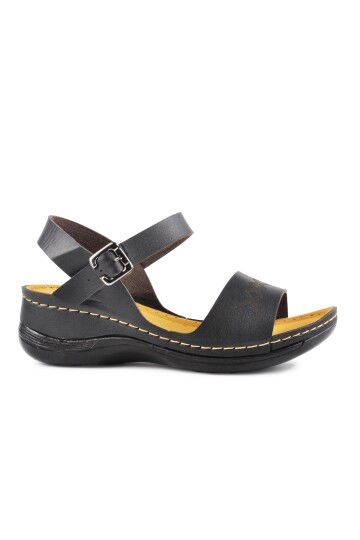 Black Womens Flat Sandals Esm246