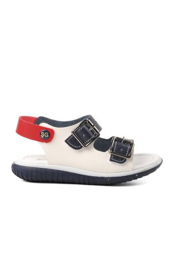 Navy Blue White Boys Flat Sandals 1530 P
