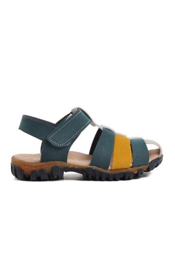 Navy Blue Yellow Boys Sandals Şng 210111 P