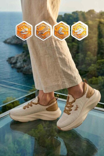 Bej Fileli Hafif Esnek Hafızalı Taban Unisex Spor Ayakkabı Flexnova G