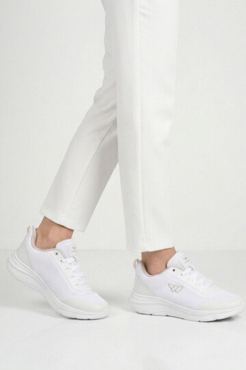 Beyaz Fileli Hafif Esnek Hava Alabilen Unisex Spor Ayakkabı Pete G