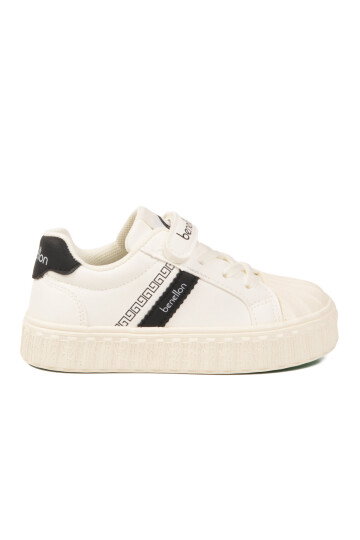 Beyaz Cırtlı Bağcıklı Unisex Çocuk Spor Ayakkabı BNI-11558 P