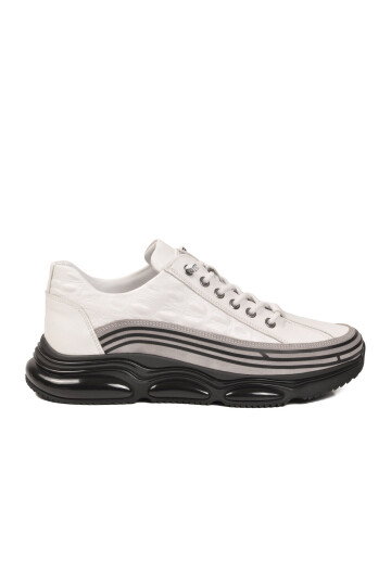 Beyaz Hakiki Deri Erkek Casual Ayakkabı 6900 M