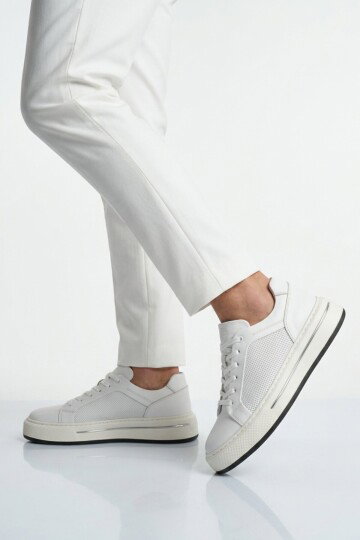 Beyaz Hakiki Deri Erkek Casual Ayakkabı 6Y3334-8086 M