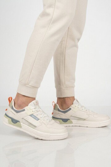 Beyaz Turuncu Bağcıklı Hafif Esnek Erkek Sneaker Soprano 101 25205 M