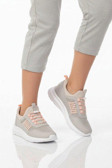 Buz Pudra Fileli Hafif Esnek Kız Çocuk Spor Ayakkabı Motano F