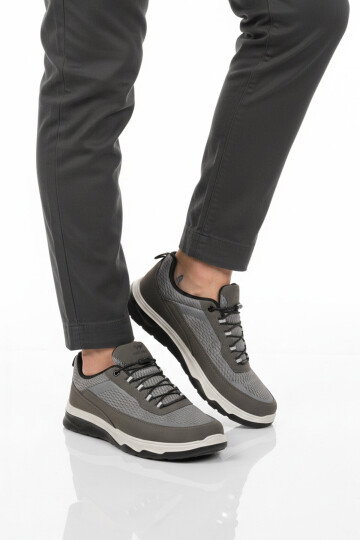 Füme Fileli Hafif Esnek Hava Alabilen Erkek Spor Ayakkabı Elvara M