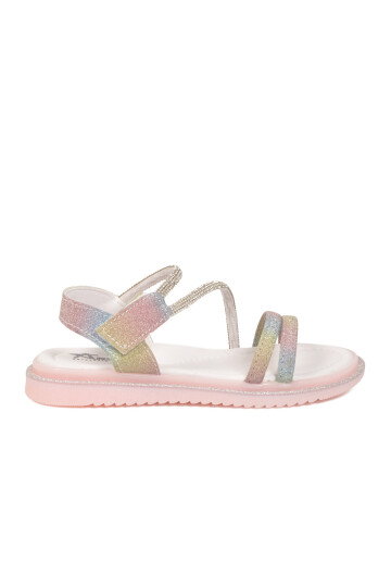 Gökkuşağı Cırtlı Hafif Ortopedik Kız Çocuk Sandalet 26A94 F
