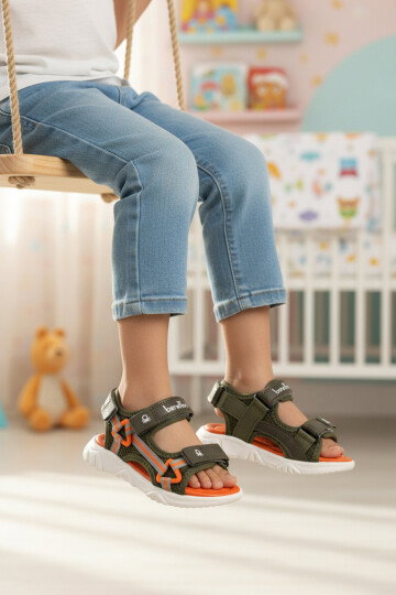 Haki Cırtlı Erkek Çocuk Spor Sandalet BN-1276 P