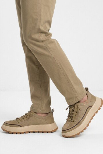 Haki Fileli Esnek Hava Alabilen Erkek Casual Ayakkabı 26Y514 M