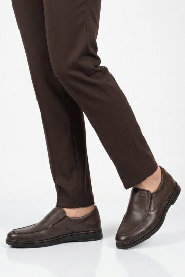 Kahve Hakiki Deri Erkek Casual Ayakkabı 327 M