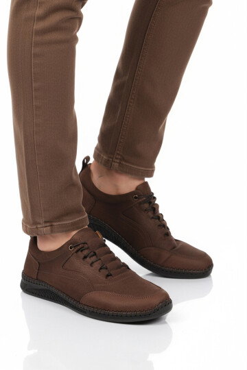 Premium Kahve Hakiki Deri Erkek Casual Ayakkabı 2101 M