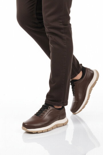 Kahve Hakiki Deri Erkek Casual Ayakkabı 2253 M