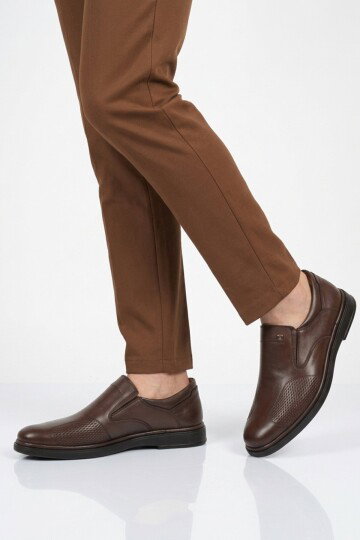 Kahve Hakiki Deri Erkek Casual Ayakkabı 320 M