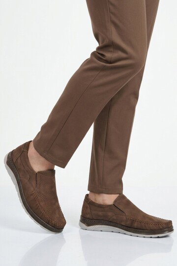 Kahve Hakiki Deri Erkek Casual Ayakkabı 767 M