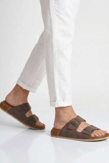 Kahve Yumuşak Taban Hafif Anatomik Erkek Terlik 305-2002 M