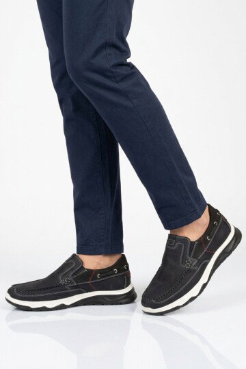Lacivert Hakiki Deri Erkek Casual Ayakkabı 2675 M