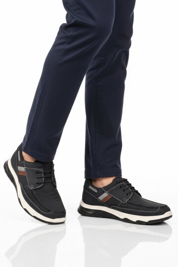 Lacivert Hakiki Deri Erkek Casual Ayakkabı 2676 M