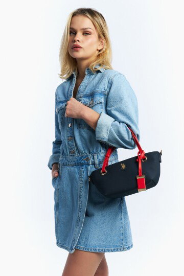 Lacivert Kırmızı Kadın Omuz Çantası US26273