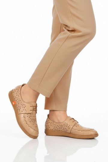 Nude Hakiki Deri Kadın Casual Ayakkabı 2084 Z