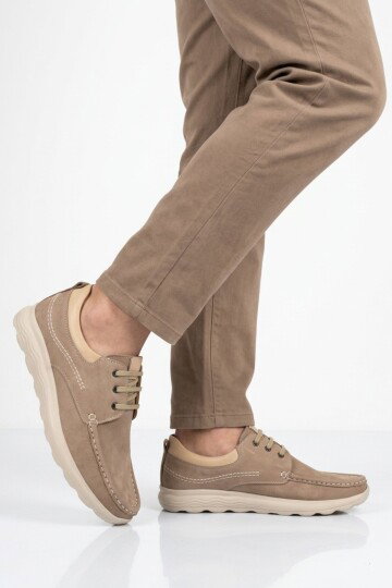 Premium Kum Nubuk Hakiki Deri Erkek Casual Ayakkabı 2407 M