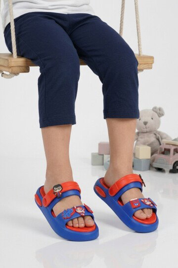 Saks Hafif Esnek Eva Taban Unisex Çocuk Terlik 4505 F-P