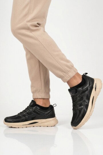 Siyah Fileli Hafif Esnek Erkek Spor Ayakkabı 101 25021 Blausee M