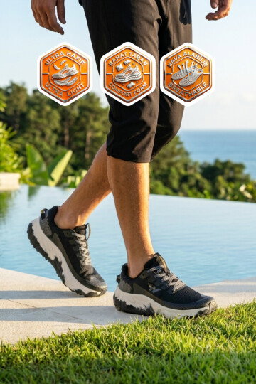 Siyah Beyaz Fileli Hafif Esnek Hafızalı Taban Unisex Spor Ayakkabı Flystep G