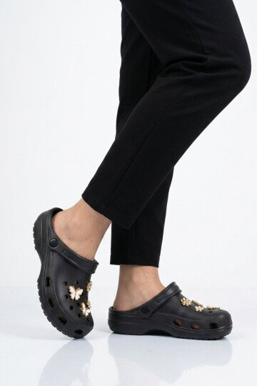 Black Eva Lightweight Womens Sabo Slippers 606 Z