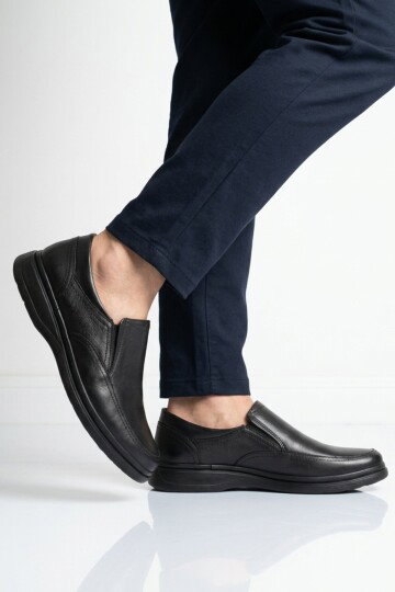 Siyah Hakiki Deri Erkek Casual Ayakkabı 216 M