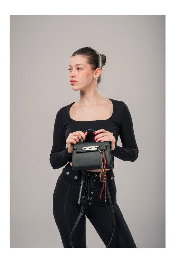 Siyah Kadın El ve Omuz Çantası 18036