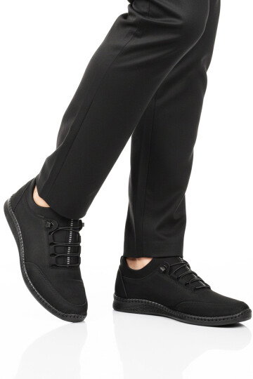 Siyah Nubuk Hakiki Deri Jel Taban Erkek Casual Ayakkabı 800 M